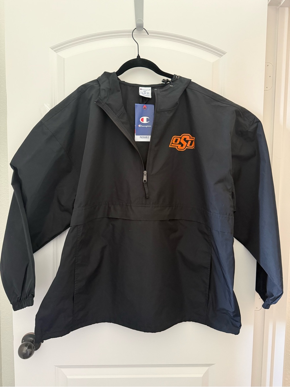 Champion Raincoat OSU Black Pullover Light Weight Packable Jacket 3XL